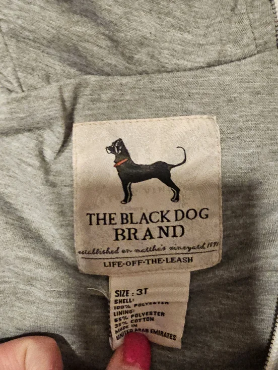 Navy Blue Windbreaker Black Dog 3t - Picture 3 of 3